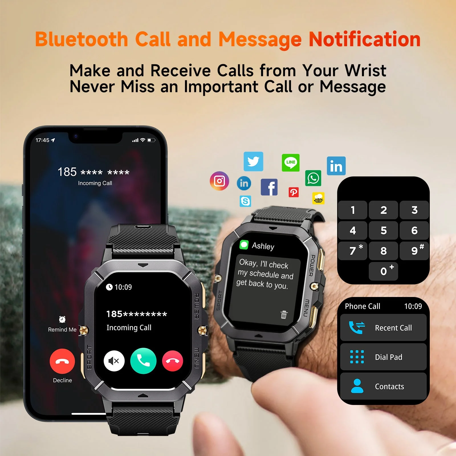 OUKITEL BT101 MILITÄRISCHE INTELLIGENTE UHR - Image 5