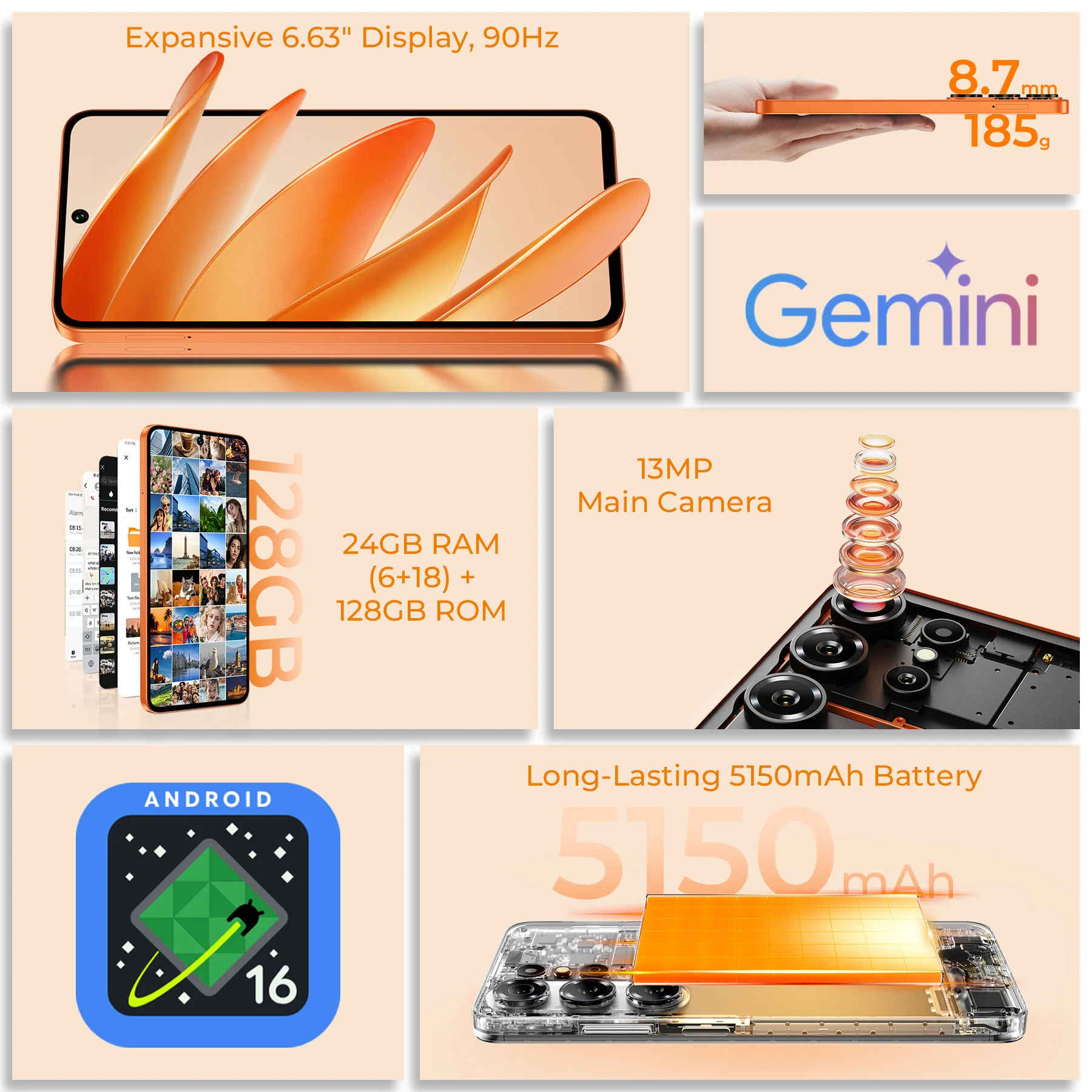 OUKITEL C26 6.63-inch 5150mAh Battery 8.7mm Ultra-thin Body Smartphone(6GB+128GB) - Image 5