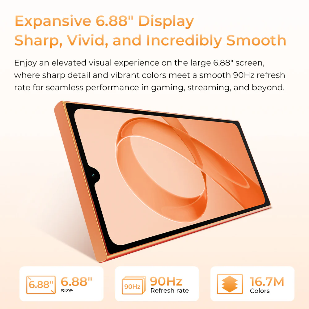 OUKITEL C72-EV 6.88-inch 5150mAh Battery 9.5mm Ultra-thin Body Smartphone(4GB+128GB) - Image 7