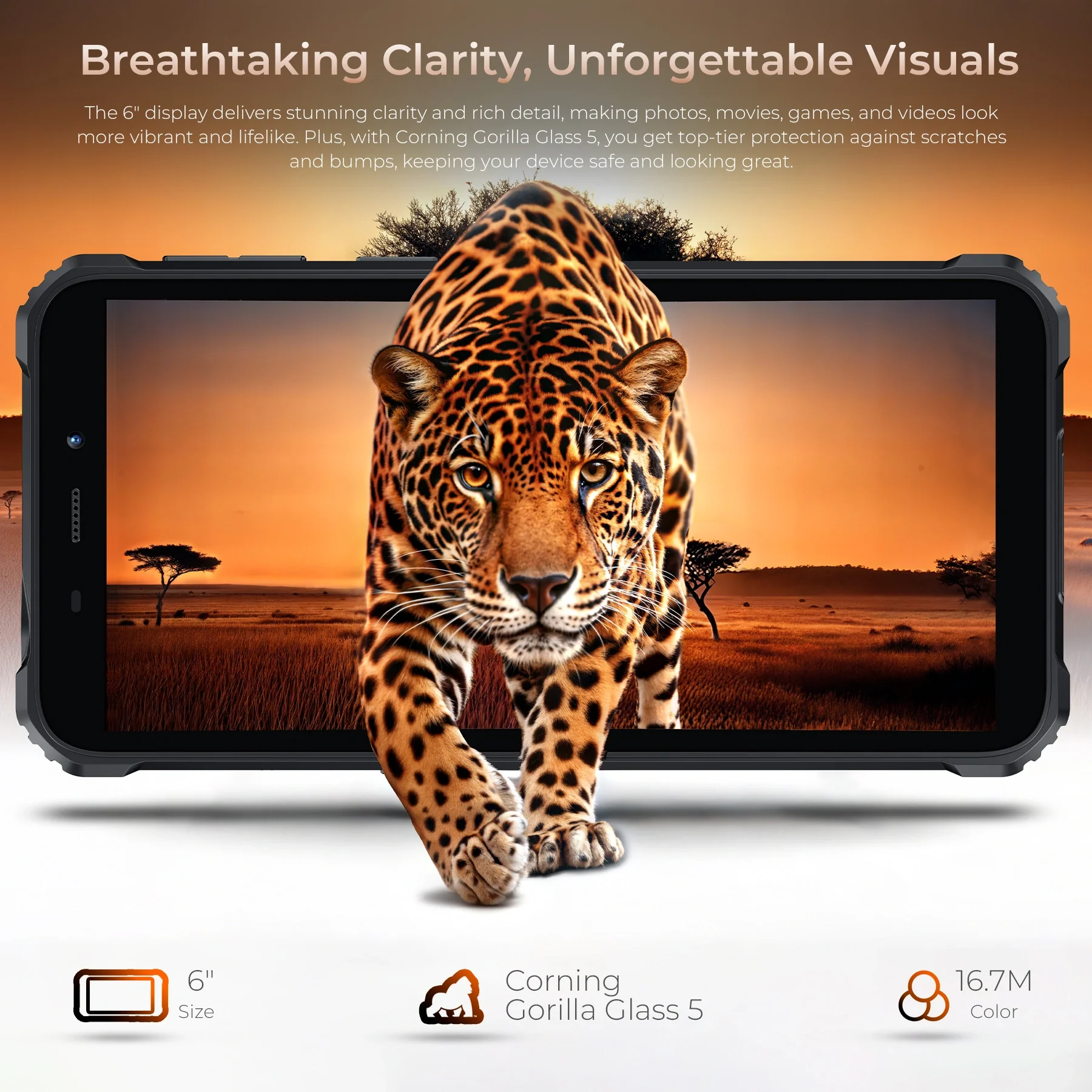 Oukitel G3 Rugged Phone 6'' HD+ Display 6300mAh Big Battery 13MP Camera Android 14(4GB+128GB) - Image 5