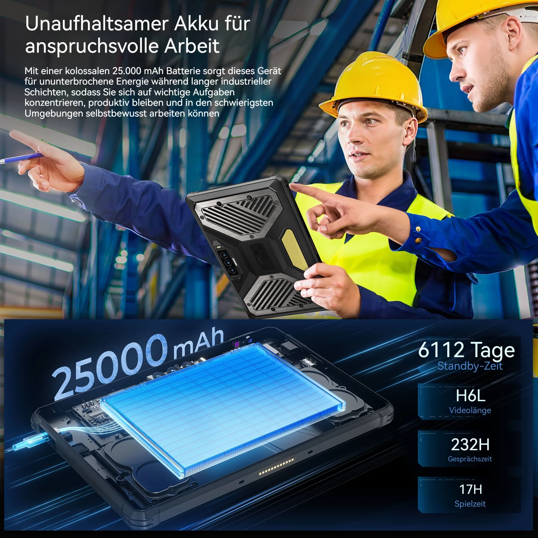 OUKITEL RT10 5G Robustes Tablet, 11-Zoll-Display, Dimensity 7400X, 25.000-mAh-Akku, 64-MP-Kamera, Android 15 (12 GB + 512 GB) - Image 4