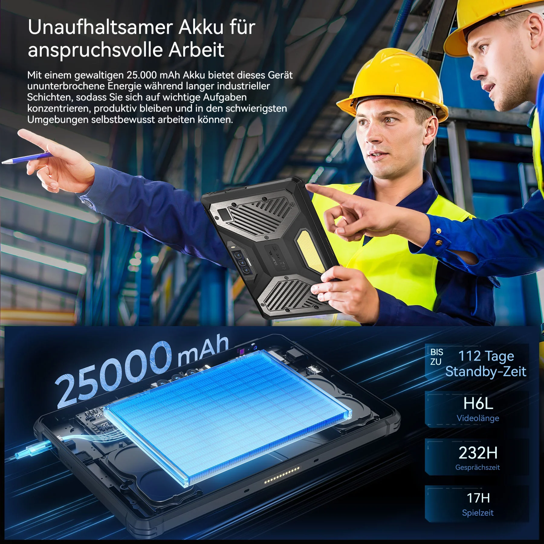 OUKITEL RT10  5G Rugged Tablet – 11-Zoll-Display, Dimensity 7400X, 25.000-mAh-Akku, 64-MP-Kamera, Android 15 (12 GB + 512 GB) - Image 9