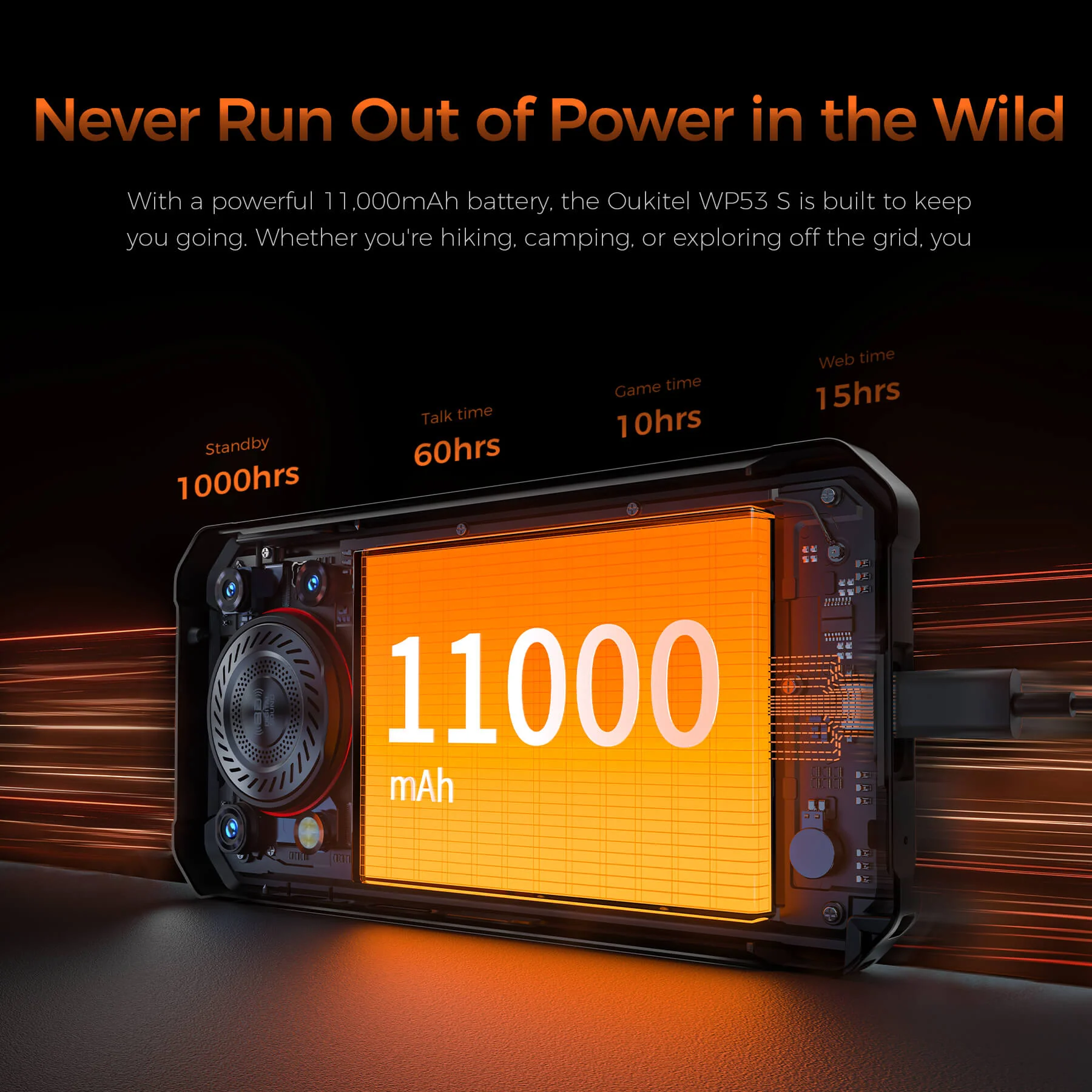 Oukitel WP53 S 4G Rugged Phone 6.52'' FHD+ Display 11000mAh Big Battery 50MP Camera Android 15(4GB+128GB NFC) - Image 6