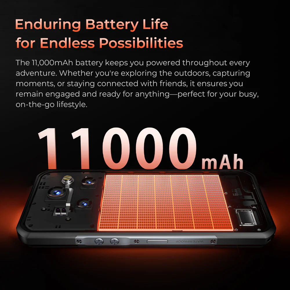 Oukitel WP55 S 4G Rugged Phone 6.6'' FHD+ Display 11000mAh Big Battery 64MP Camera Android 15(12GB+512GB NFC) - Image 7