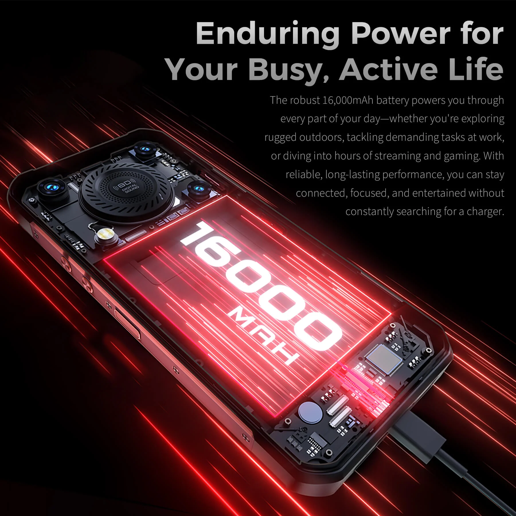 Oukitel WP56 5G Rugged Phone 6.8'' FHD+ Display 16,000mAh Big Battery 108MP Camera Android 15(12GB+512GB NFC) - Image 7