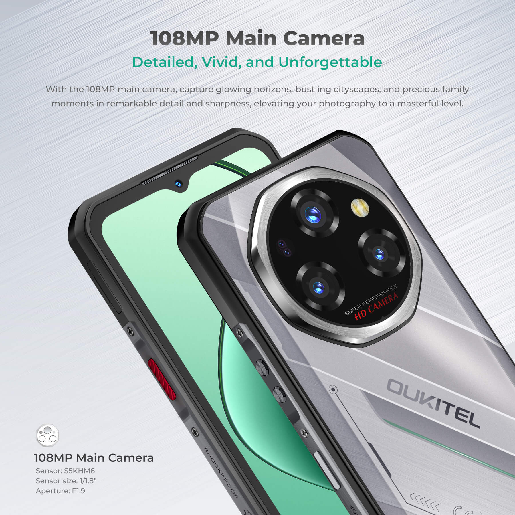 Oukitel WP62 5G Rugged Phone 6.6-inch 11000mAh Battery 108MP Android 15 with NFC(16GB+512GB) - Image 10