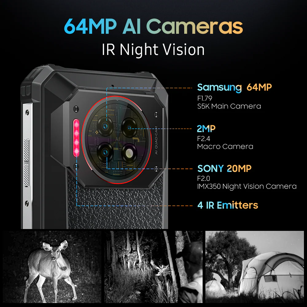 Oukitel WP19 Pro 6.8-inch 64MP Camera 22000mAh Battery 33W Fast Charge Rugged Phone (24+256GB NFC) - Image 3